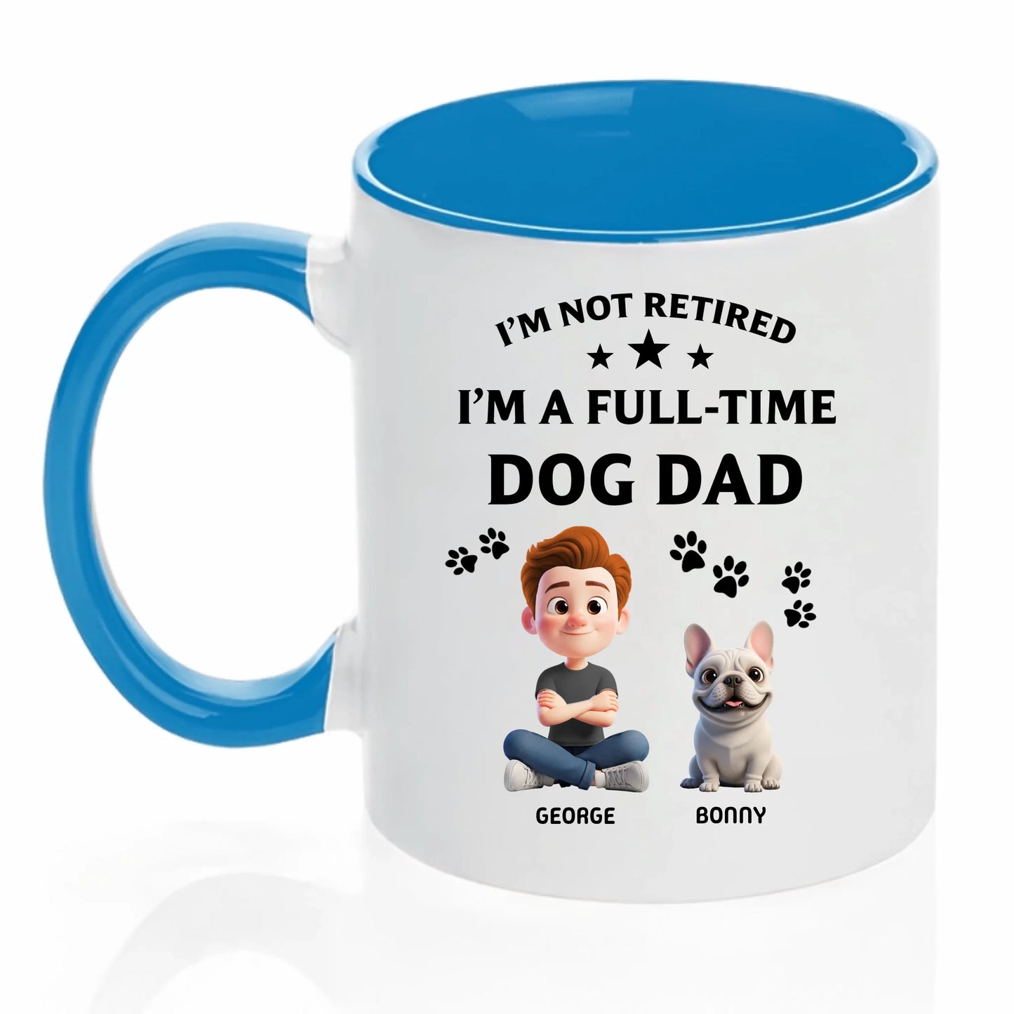 Personalized Dog Dad Mug, Custom Pet Names Gift For Dog Lovers, Funny Full-Time Pet Dad Design, Birthday Gift - Jollimate