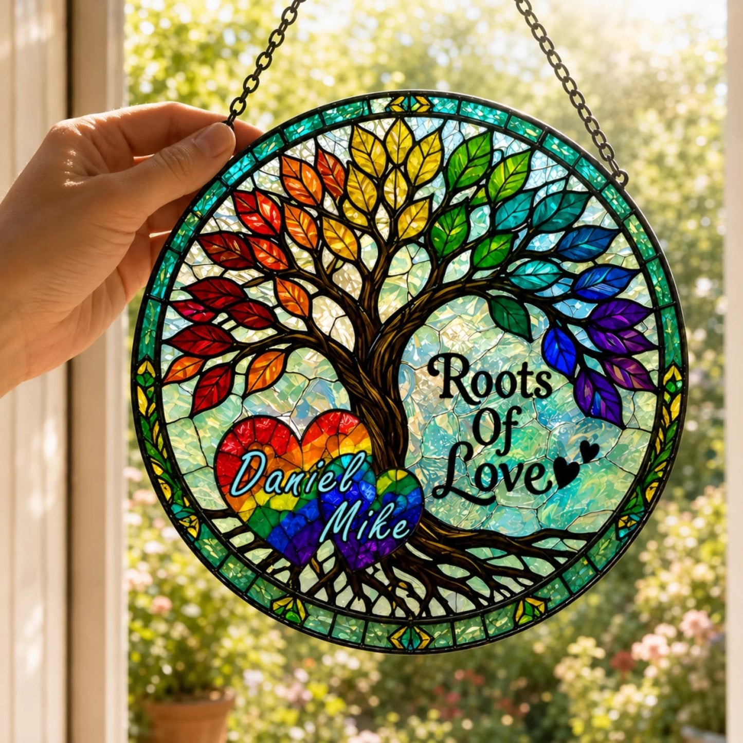 Personalized LGBT Couple Gift Glass Suncatcher – Jollimate