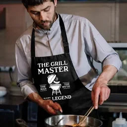Personalized Grill Master Apron Gift For Him - The Grill Master The Man The Myth The Legend BBQ Custom Name Gift For Dad, Birthday Gift For Him