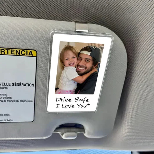 Dad Personalized Acrylic Car Visor Clip - Custom Photo & Message - Father's Day Gift, Gift For Daddy - Jollimate
