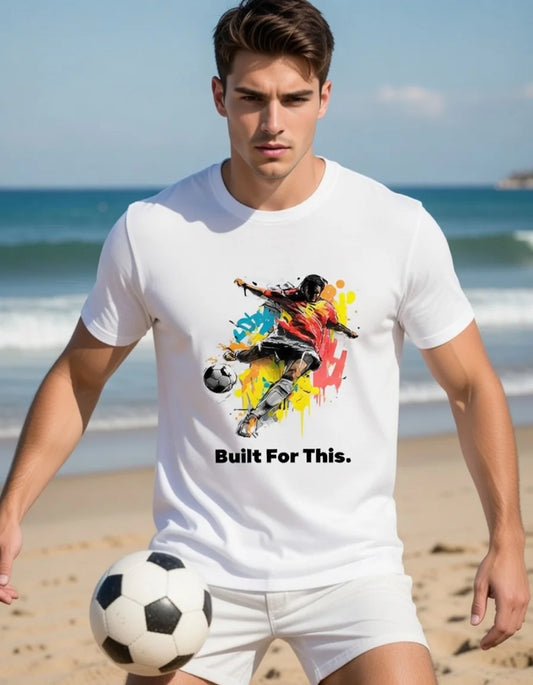 Custom Soccer T-Shirt - Built For This Colorful Soccer Player Graphic Custom Name Gift For Him Gift For Her