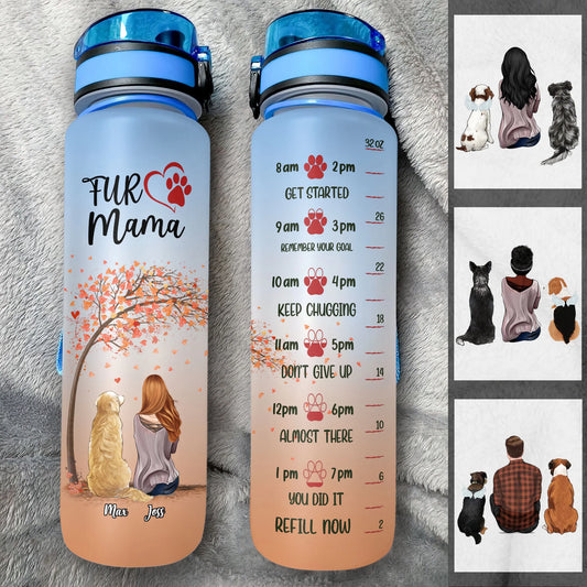 Dog Personalized Water Bottle - Custom Name & Pet Illustration - 32oz - Gift For Pet Lover - Life Is Better With A Dog - Jollimate