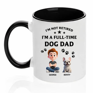 Personalized Dog Dad Mug, Custom Pet Names Gift For Dog Lovers, Funny Full-Time Pet Dad Design, Birthday Gift - Jollimate