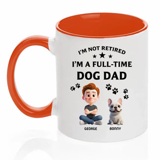 Personalized Dog Dad Mug, Custom Pet Names Gift For Dog Lovers, Funny Full-Time Pet Dad Design, Birthday Gift - Jollimate
