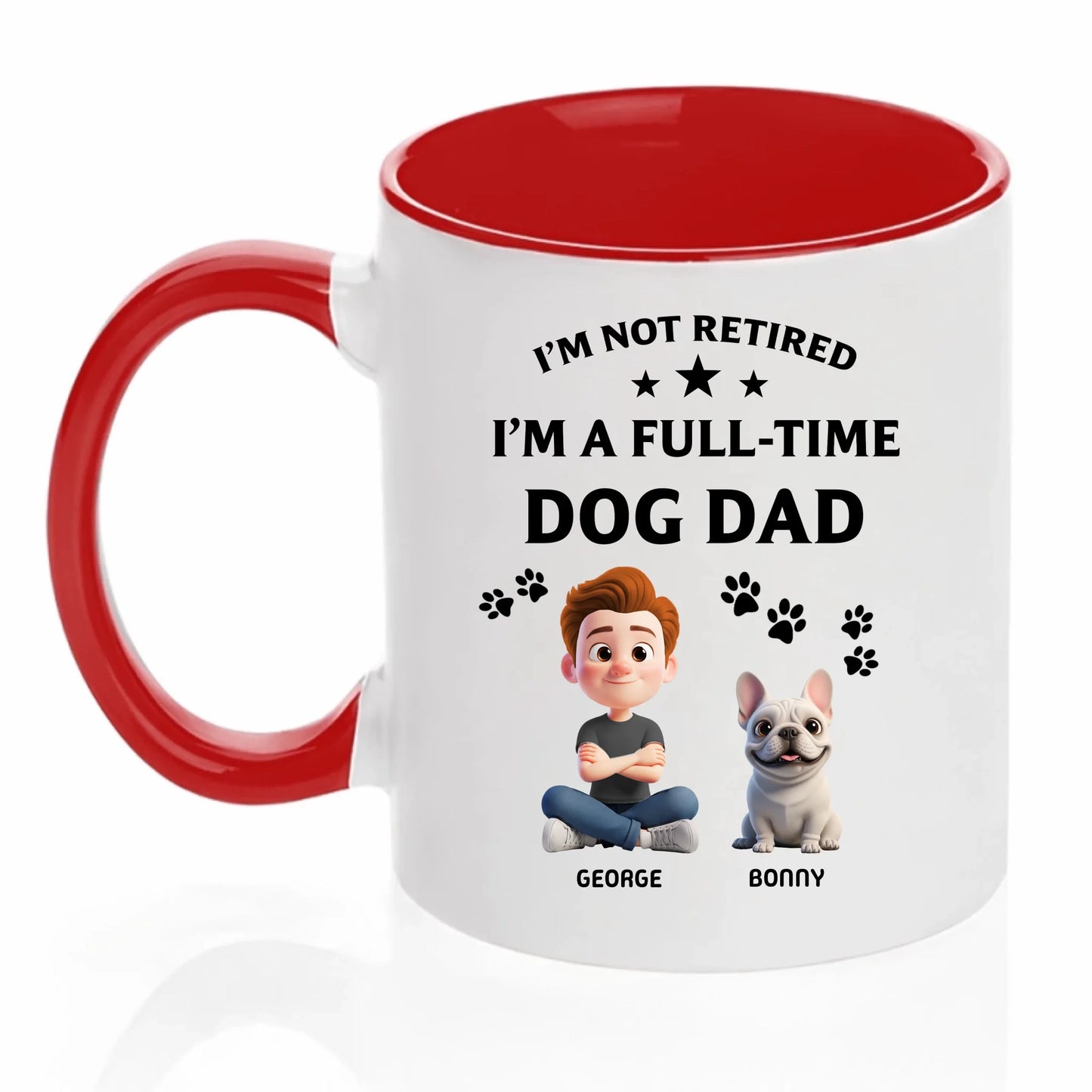 Personalized Dog Dad Mug, Custom Pet Names Gift For Dog Lovers, Funny Full-Time Pet Dad Design, Birthday Gift - Jollimate