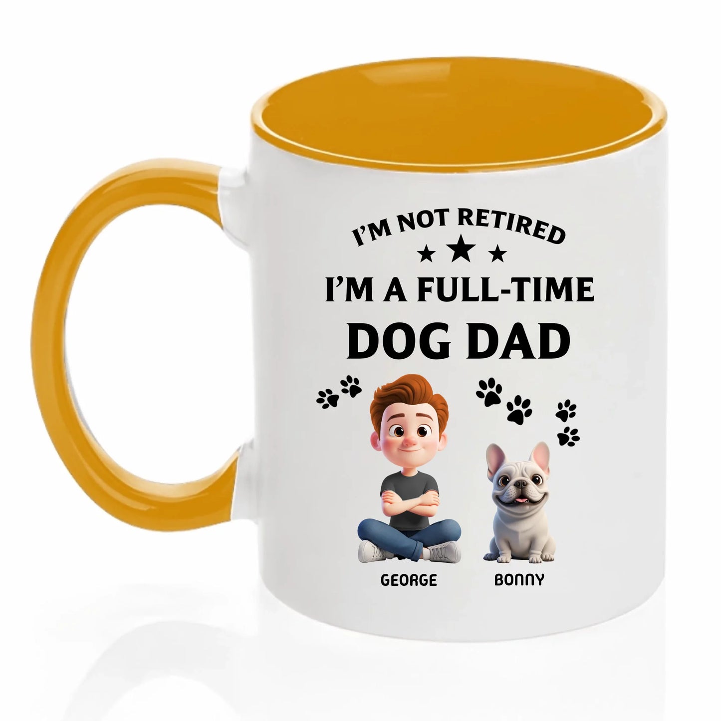 Personalized Dog Dad Mug, Custom Pet Names Gift For Dog Lovers, Funny Full-Time Pet Dad Design, Birthday Gift - Jollimate