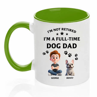 Personalized Dog Dad Mug, Custom Pet Names Gift For Dog Lovers, Funny Full-Time Pet Dad Design, Birthday Gift - Jollimate
