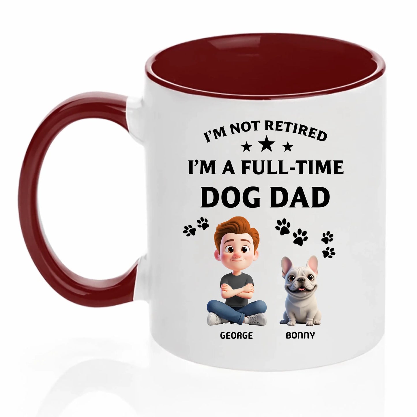 Personalized Dog Dad Mug, Custom Pet Names Gift For Dog Lovers, Funny Full-Time Pet Dad Design, Birthday Gift - Jollimate