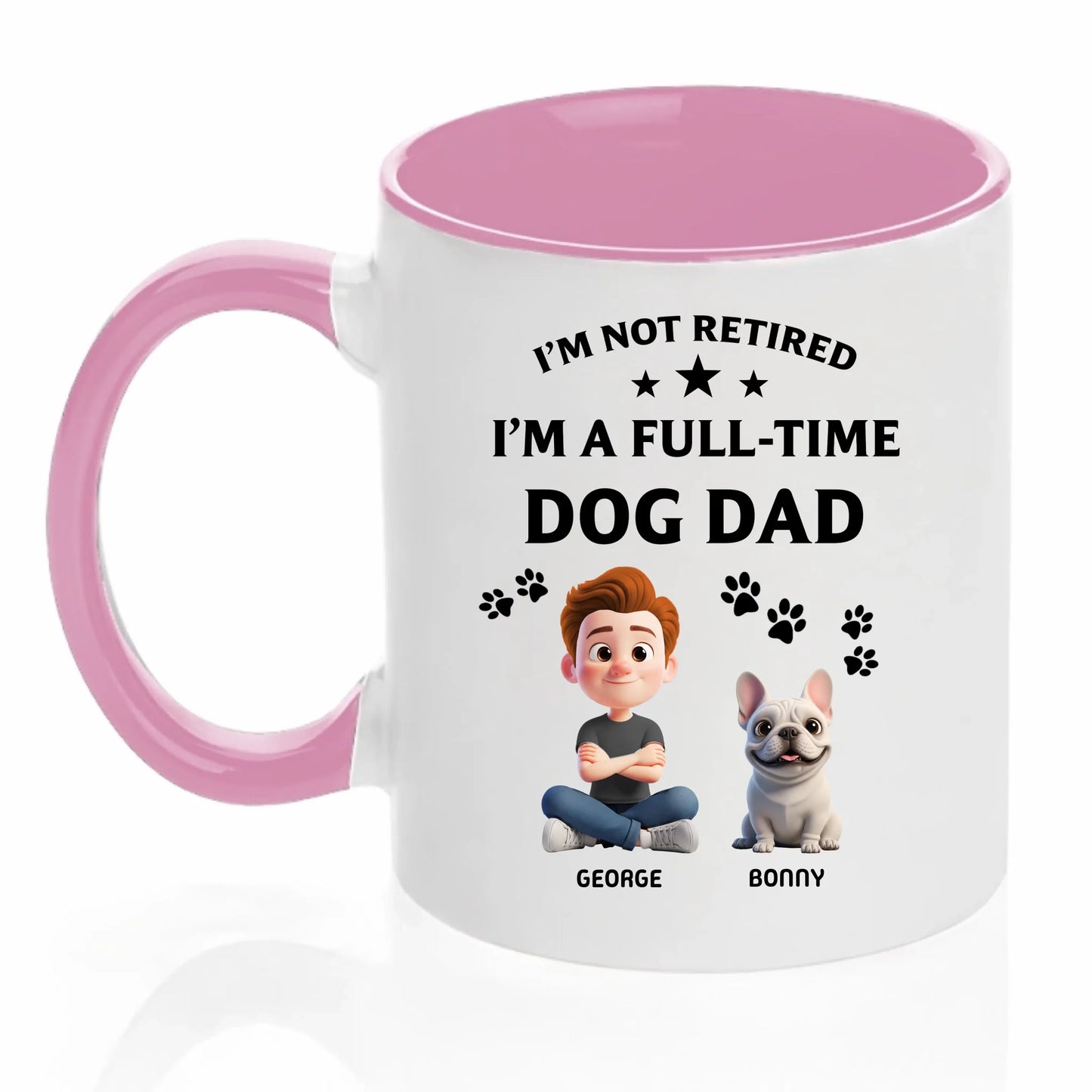 Personalized Dog Dad Mug, Custom Pet Names Gift For Dog Lovers, Funny Full-Time Pet Dad Design, Birthday Gift - Jollimate
