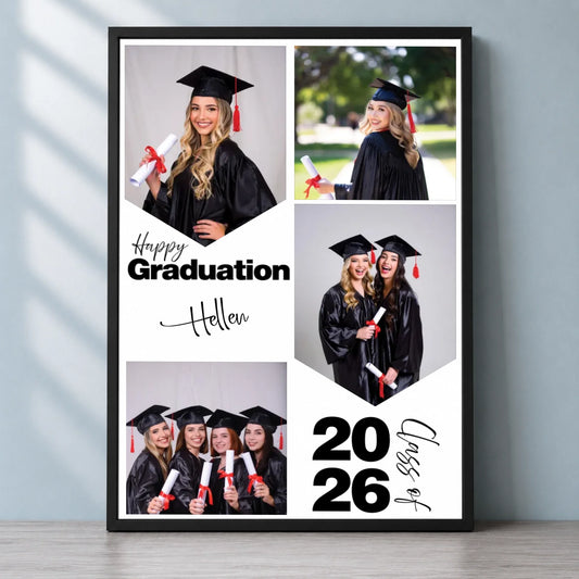 Graduation Personalized Poster - Custom Photo Collage & Name - Class Of 2026 Gift For Graduate - Jollimate
