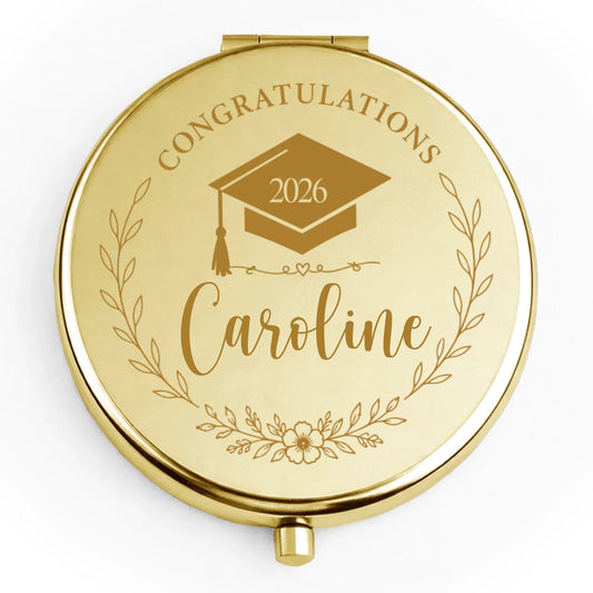 Graduation Personalized Compact Mirror - Custom Name & Class Year - Class Of 2026 Gift, Gift For Her - Jollimate