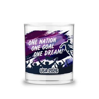 Soccer Personalized Whiskey Glass - Custom Country Flag & Player Number - World Cup 2026 Gift For Sport Fan - One Nation One Goal One Dream - Jollimate