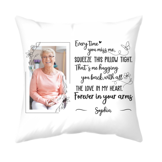 Memorial Personalized Pillow - Custom Photo & Name - Size 12x12 To 18x18 - Sympathy Remembrance Gift For Family - Jollimate