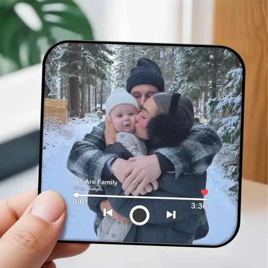 Family Personalized Magnet - Custom Photo, Song & Singer - Music Player Anniversary Gift For Couple - Custom Picture Keepsake - Jollimate