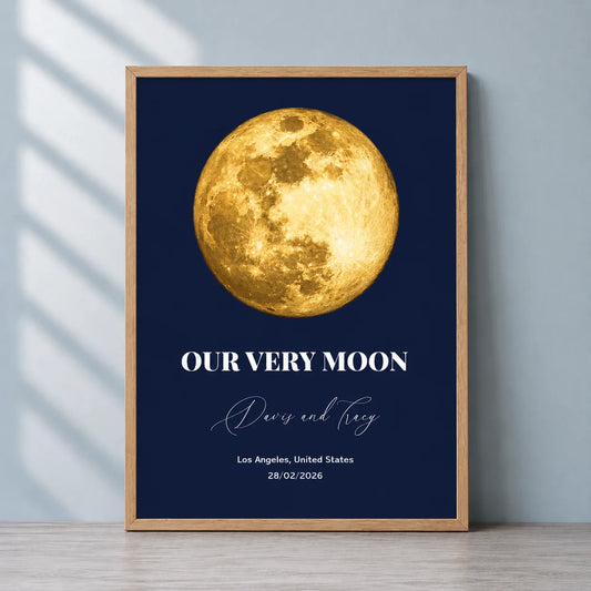 Couple Personalized Canvas - Custom Name, Date & Location - Moon Phase Anniversary Gift For Lover - Jollimate