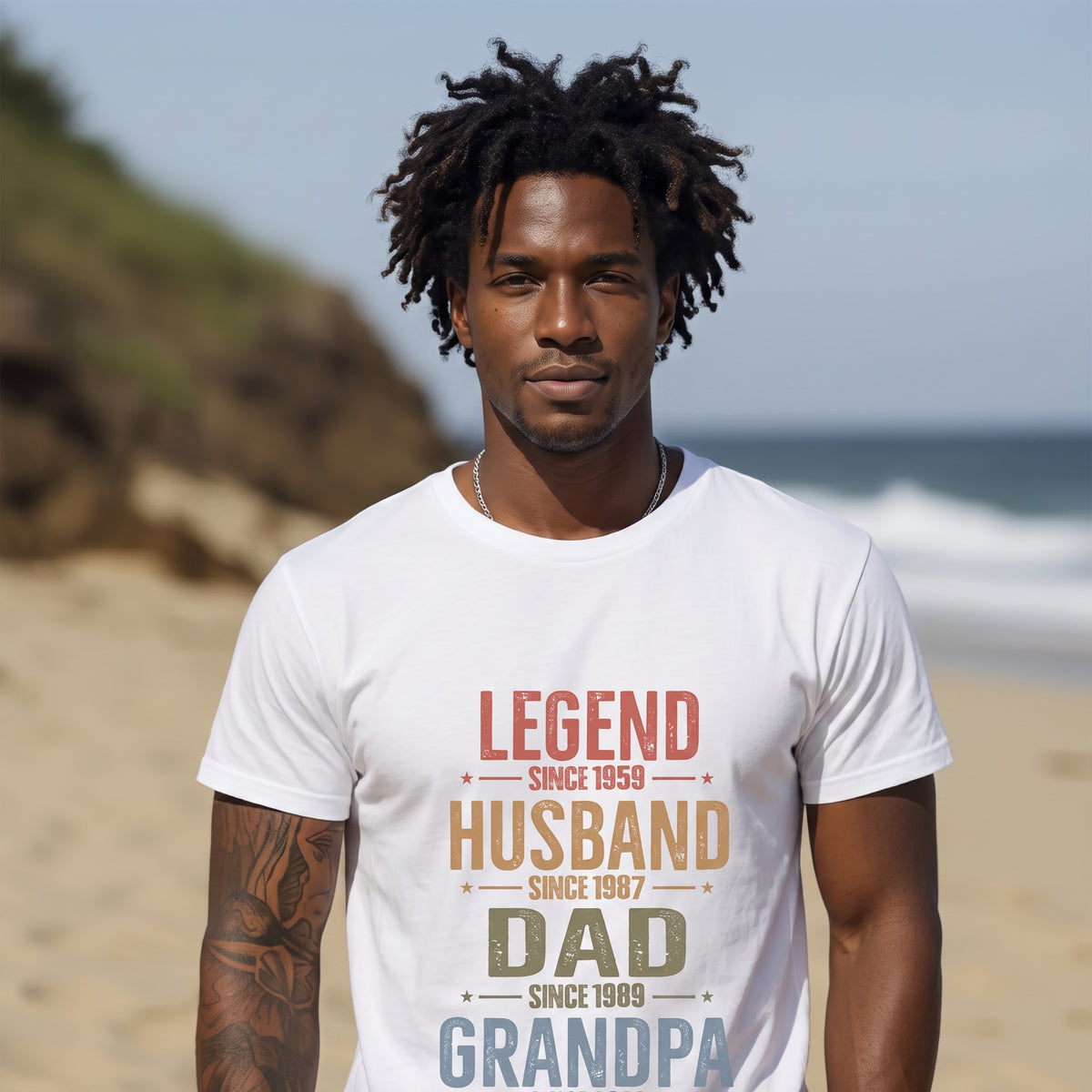 Dad Personalized T-Shirt - Custom Year Text - Size S to 3XL - Father's Day Gift - Legend Husband Dad Grandpa Shirt - Jollimate