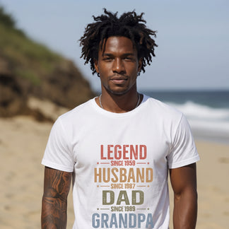 Dad Personalized T-Shirt - Custom Year Text - Size S to 3XL - Father's Day Gift - Legend Husband Dad Grandpa Shirt - Jollimate