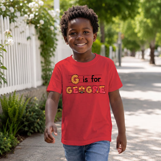 Alphabet Personalized Toddler T-Shirt - Custom Initial and Name - Size 2T to 5T - Back to School Gift - Gift For Kids - Jollimate