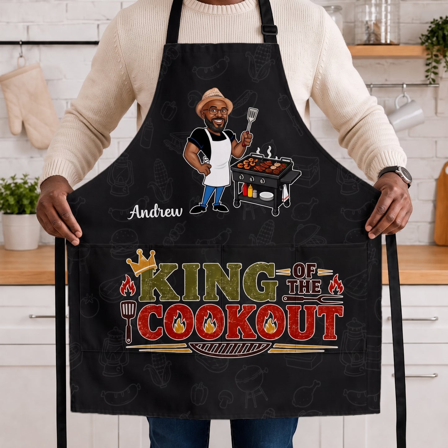 Dad Personalized Apron - Custom Funny Photo Face - BBQ Father's Day Gift, Gift For Grill Lovers - Grill Father On Duty - Jollimate