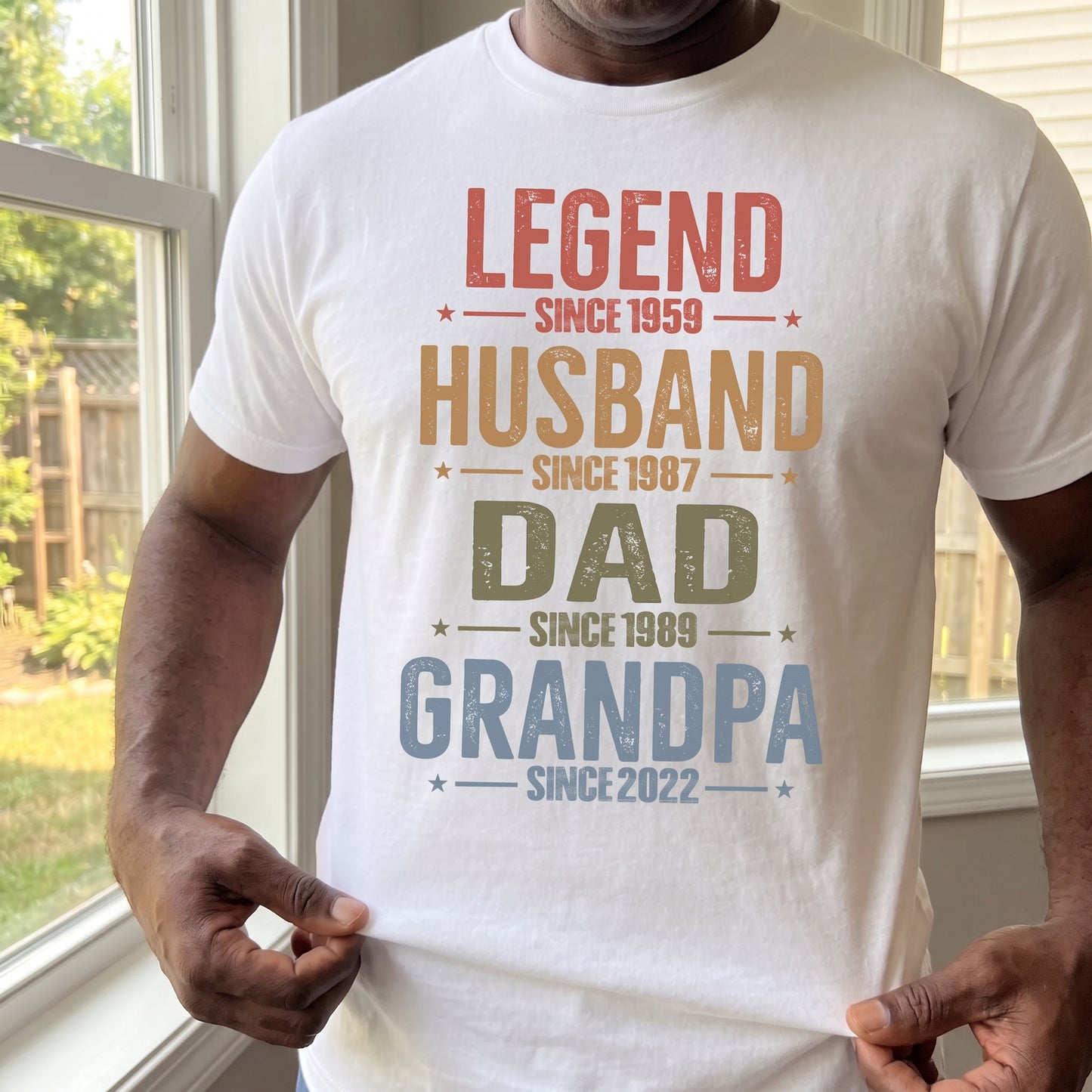 Dad Personalized T-Shirt - Custom Year Text - Size S to 3XL - Father's Day Gift - Legend Husband Dad Grandpa Shirt - Jollimate