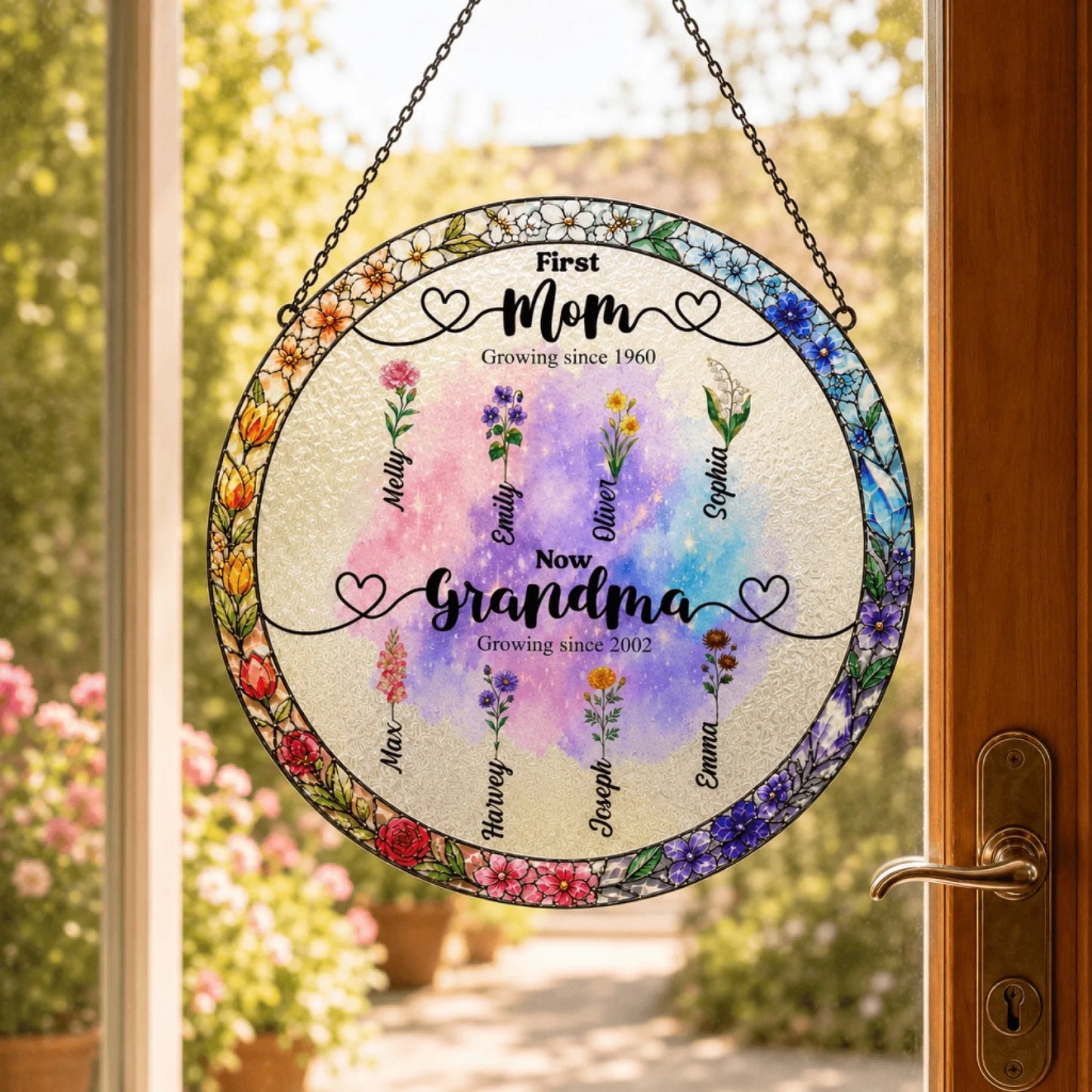 Woman holding suncatcher