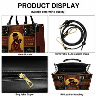 Anatomy of a Mom tote bag featuring an African American mother and daughter with inspirational quotes for Mother's Day.