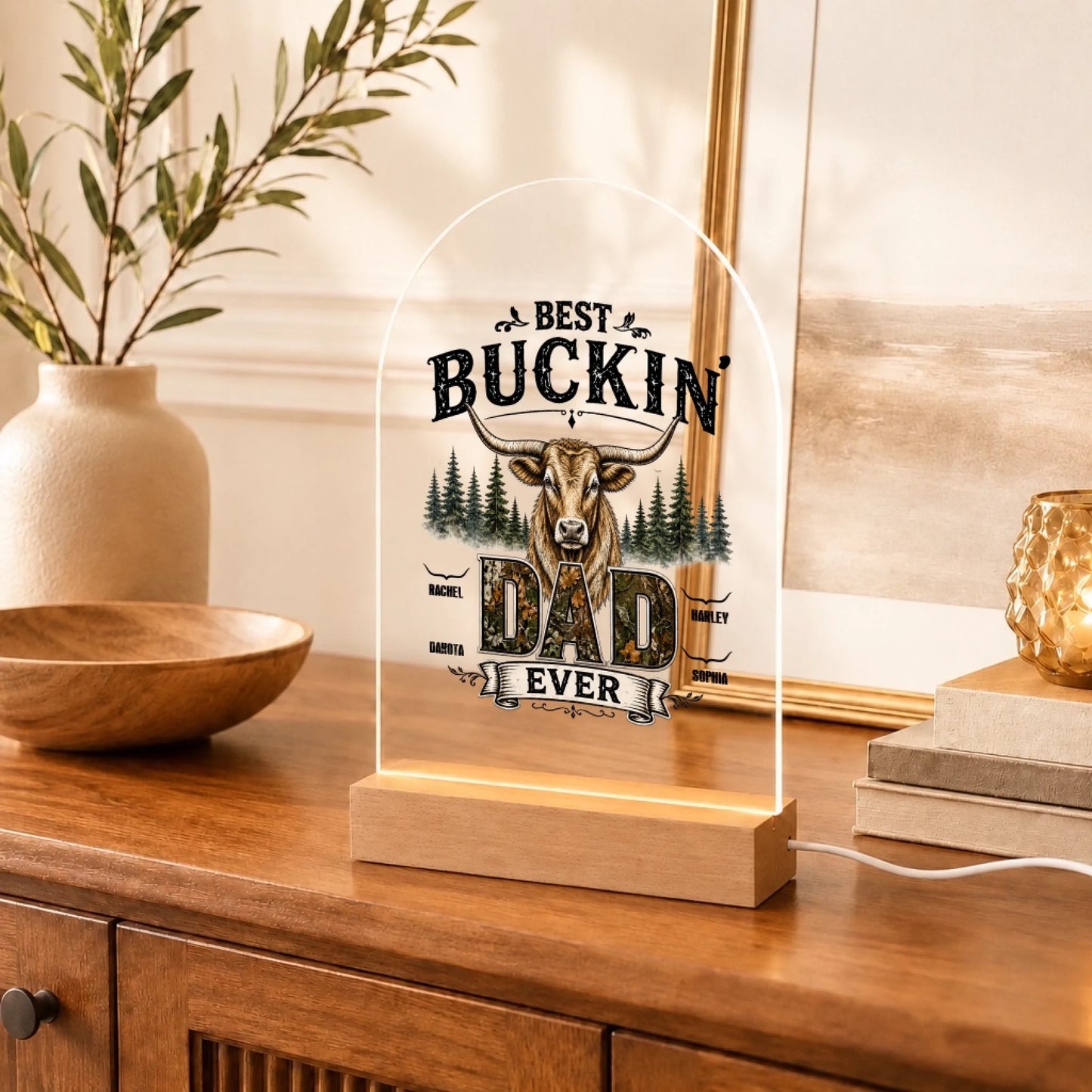 Best Buckin Dad Ever LED Night Light – Gift Packaging Father's Day Gift for Men