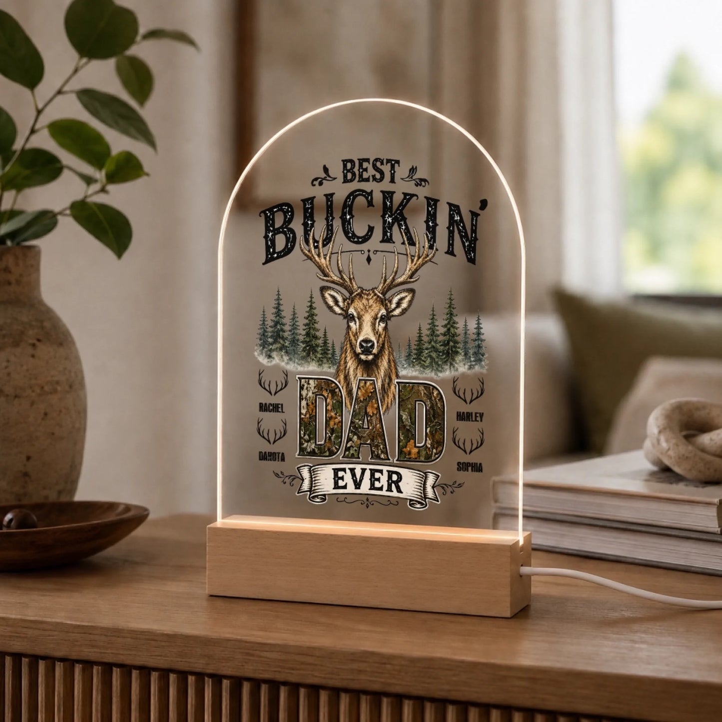 Best Buckin Dad LED Night Light Size Options – 6 inch 8 inch 10 inch