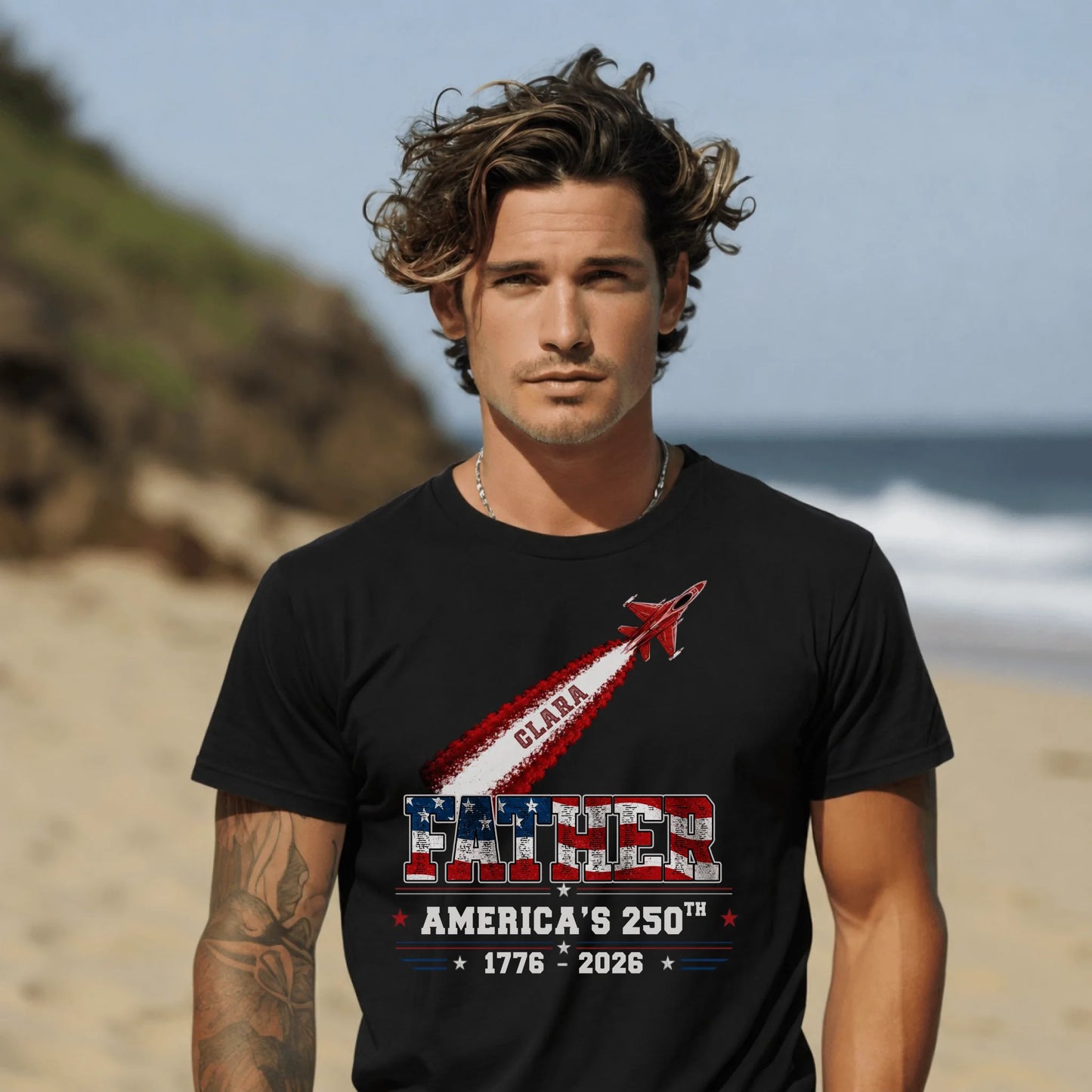 Custom dad t-shirt America 250 design - personalized patriotic shirt Father's Day gift