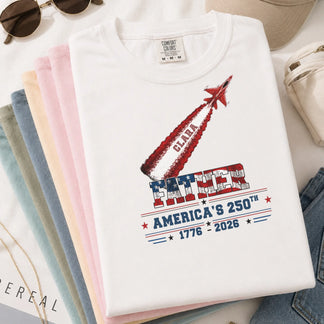 Custom dad t-shirt size S to 3XL - America 250 personalized patriotic shirt for dad