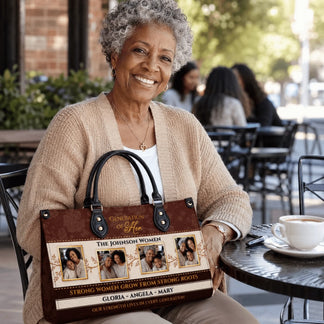 Custom Generation of Her handbag with family photos and names, a thoughtful personalized gift for mothers and grandmas.