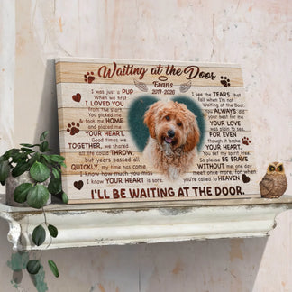 Personalized memorial canvas for dogs, featuring a custom pet photo and touching poem as a tribute to a loyal pet.