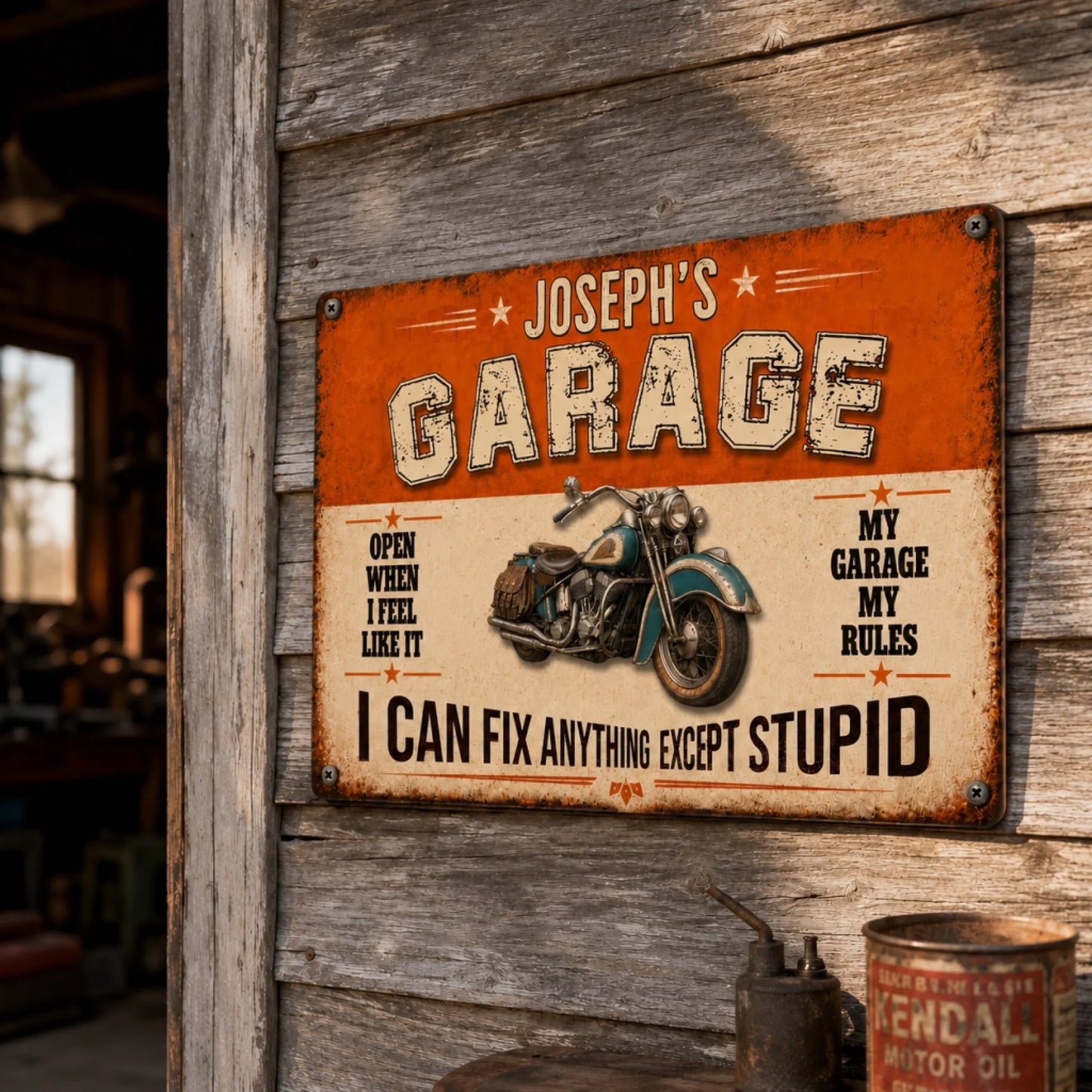 Custom Metal Sign for Outdoor Garage Decor – Gift for Him