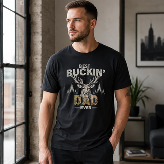 Custom Title Hunting T-Shirt Back View Gift for Dad Grandpa Papa