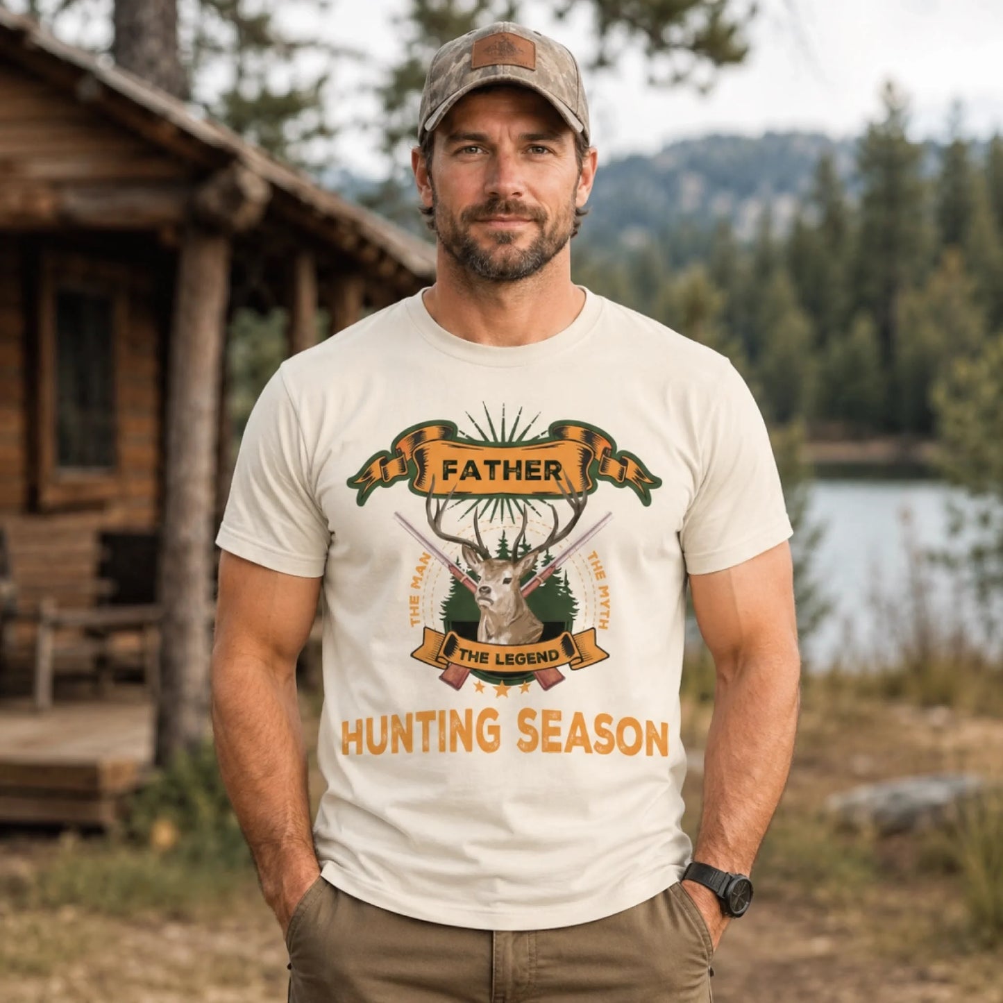Custom Title T-Shirt for Dad – Hunting Theme Gift for Him