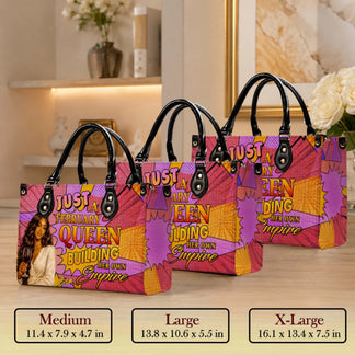 Choose between medium large or extra large february queen themed pu leather handbags with a stylish comic book design.