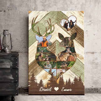 Personalized Hunting Couple Canvas Wall Art for Bedroom or Living Room Decor