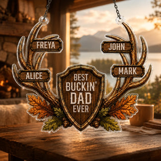 Suncatcher Father's Day gift with sunlight rainbow effect on window
