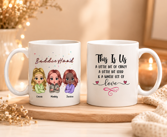 Friendship Personalized Mug - Custom Names & Avatars - 11oz & 15oz - Soul Sisters Birthday Gift - This Is Us Baddie Hood Mug - Jollimate
