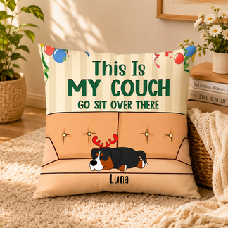Dog Personalized Pillow - Custom Dog Names & Breed Art - Funny Gift For Pet Lover - This Is My Couch - Jollimate