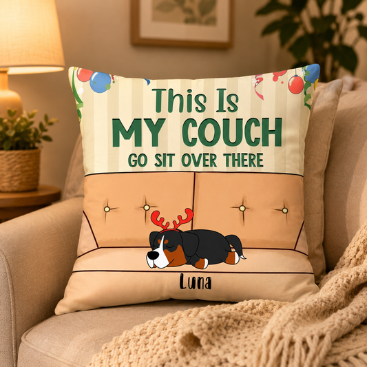 Dog Personalized Pillow - Custom Dog Names & Breed Art - Funny Gift For Pet Lover - This Is My Couch - Jollimate