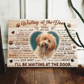 Customized pet memorial canvas with a heartfelt poem and pet photo perfect for grieving owners of beloved dogs.