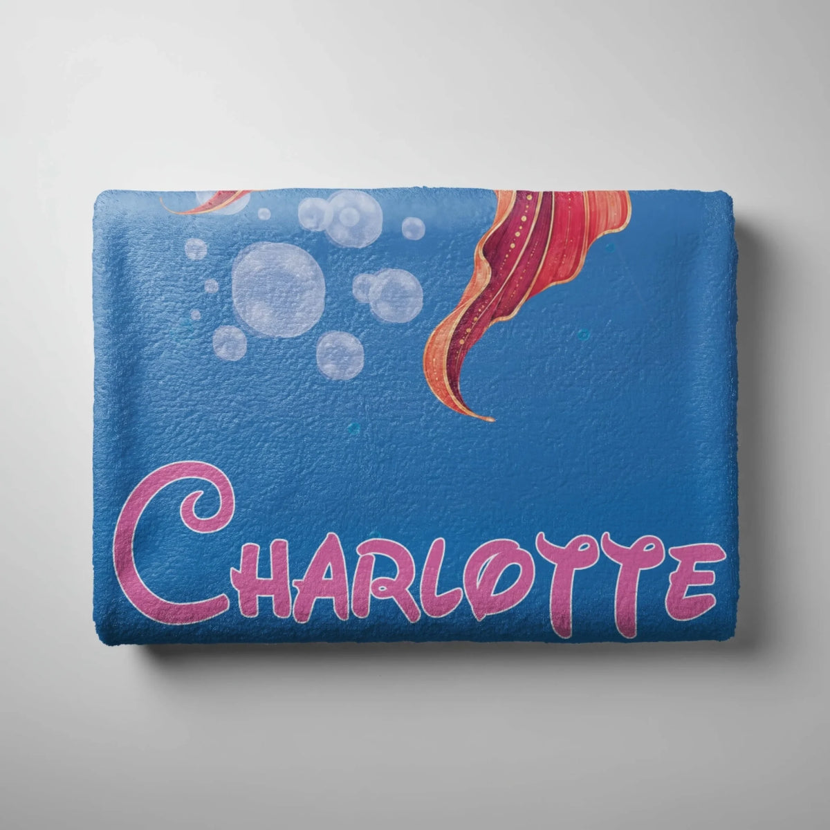 Personalized Charlotte mermaid name sign featuring an ocean-inspired design with colorful underwater elements for kids room decor