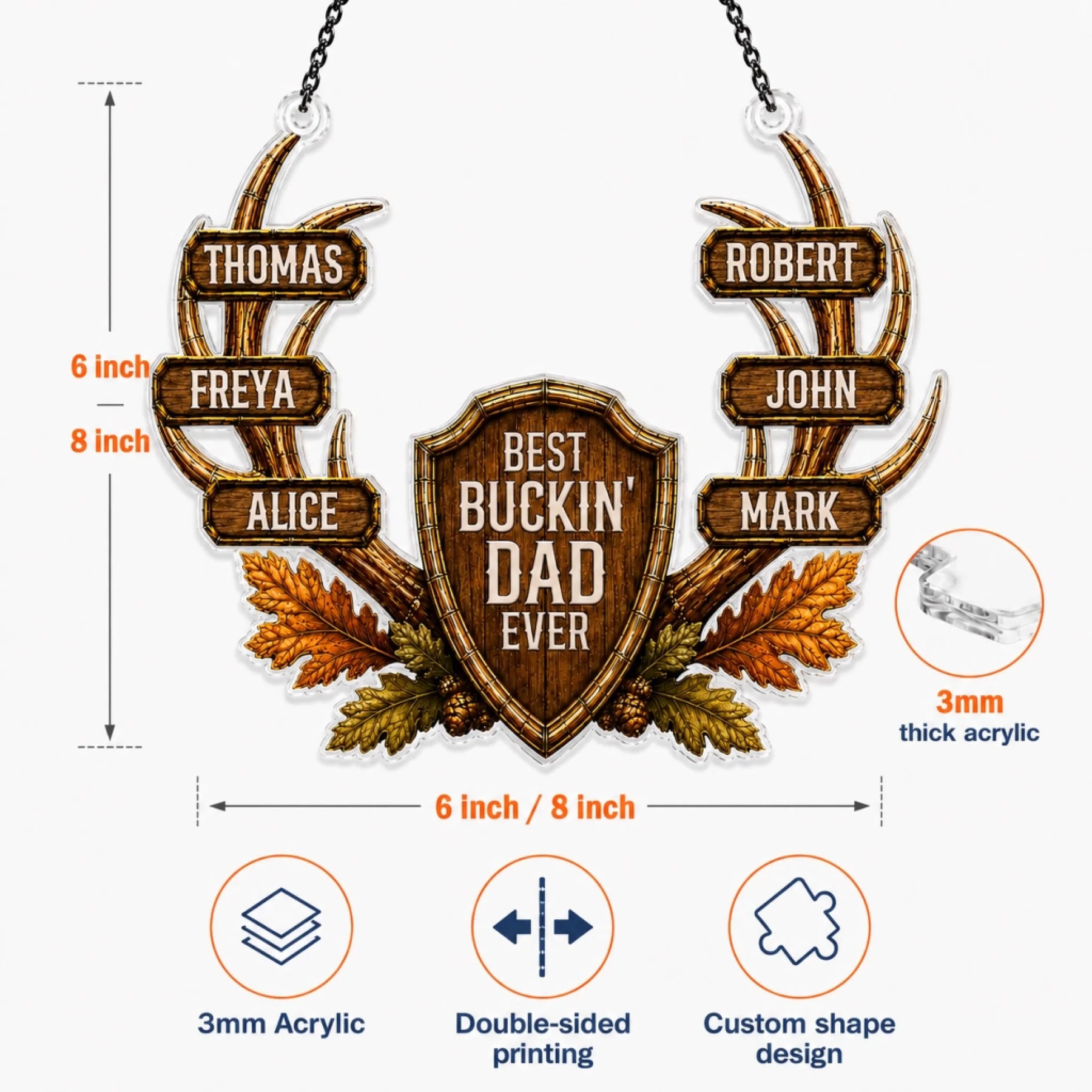 Suncatcher ornament gift packaging – personalized for Father's Day