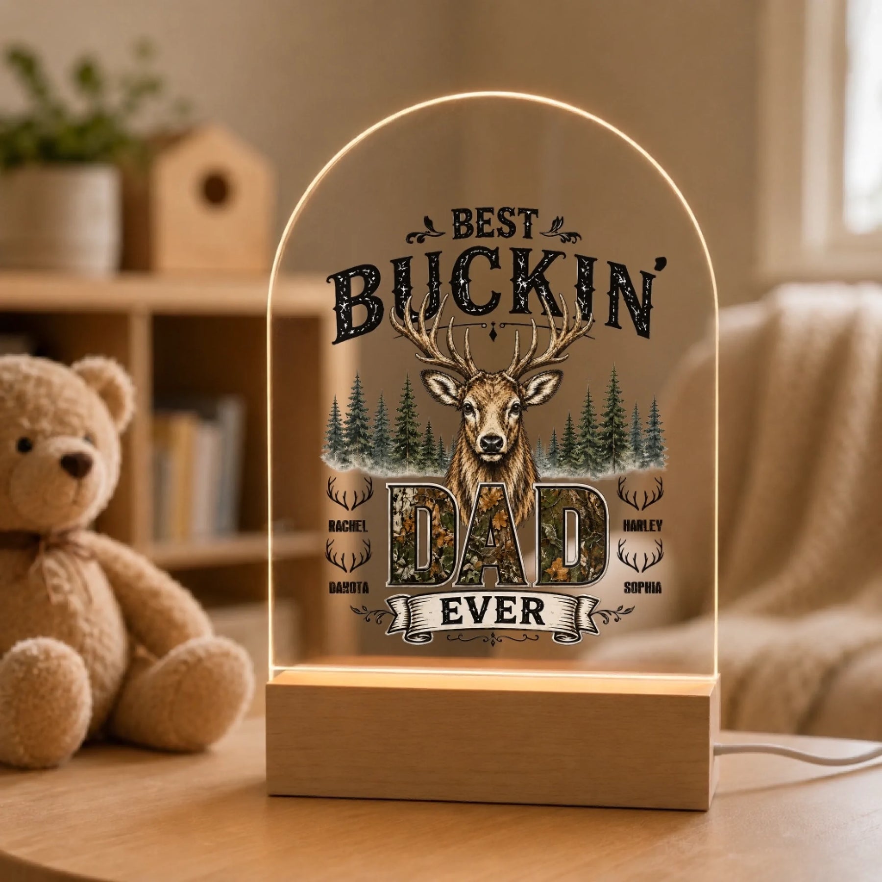 Personalized LED Night Light for Dad – Bedside Table Home Decor Father's Day Gift