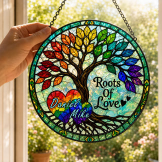 Personalized LGBT Couple Gift Glass Suncatcher – Jollimate