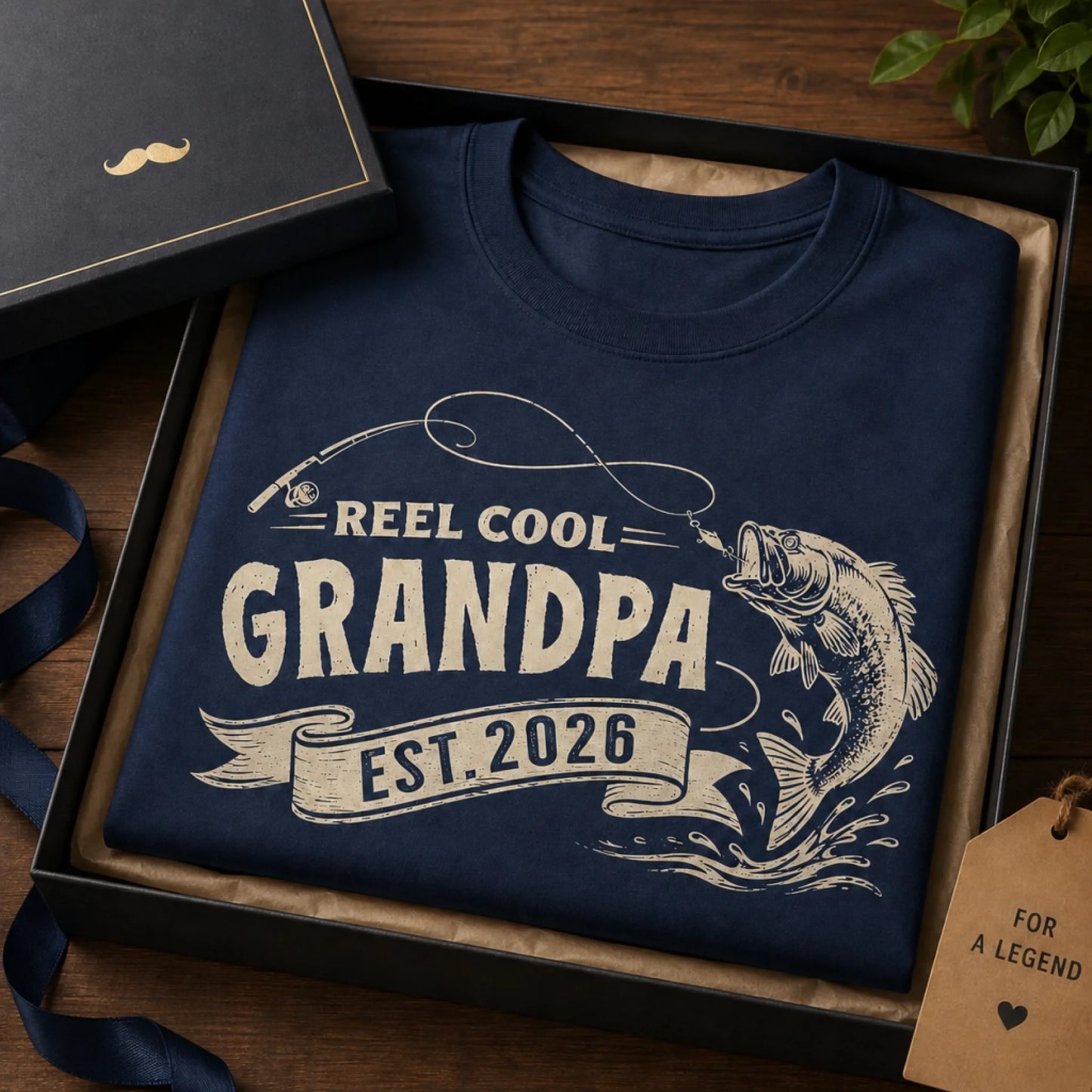 Personalized fishing dad shirt available in sizes S to 3XL – custom title t-shirt