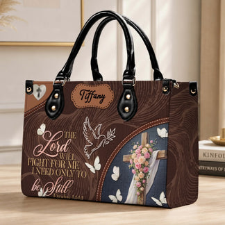 Personalized floral cross shoulder bag with inspirational religious quote for faith based gifts and inspiration