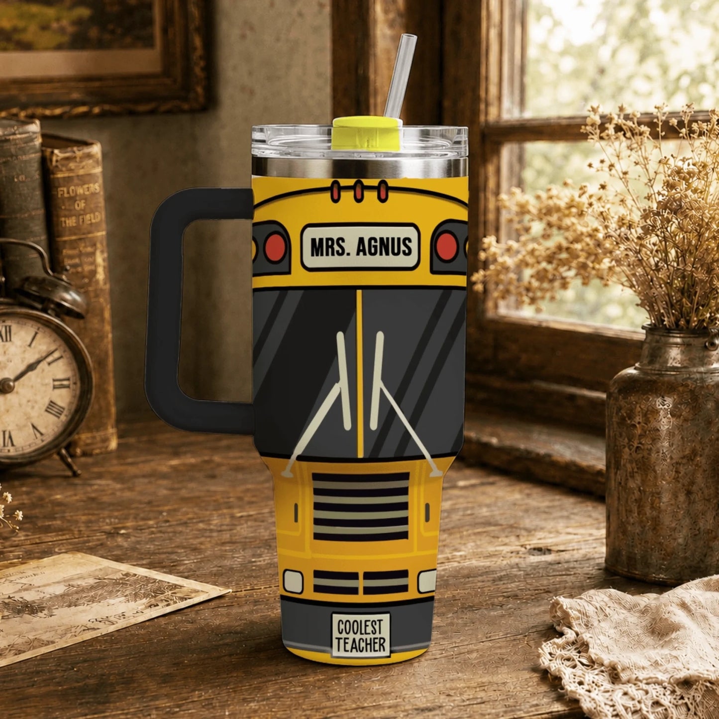 Personalized tumbler as thank you gift for school bus driver