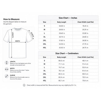 size chart t-shirt